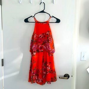 Orange floral romper. Brand: Lush. Worn 1x